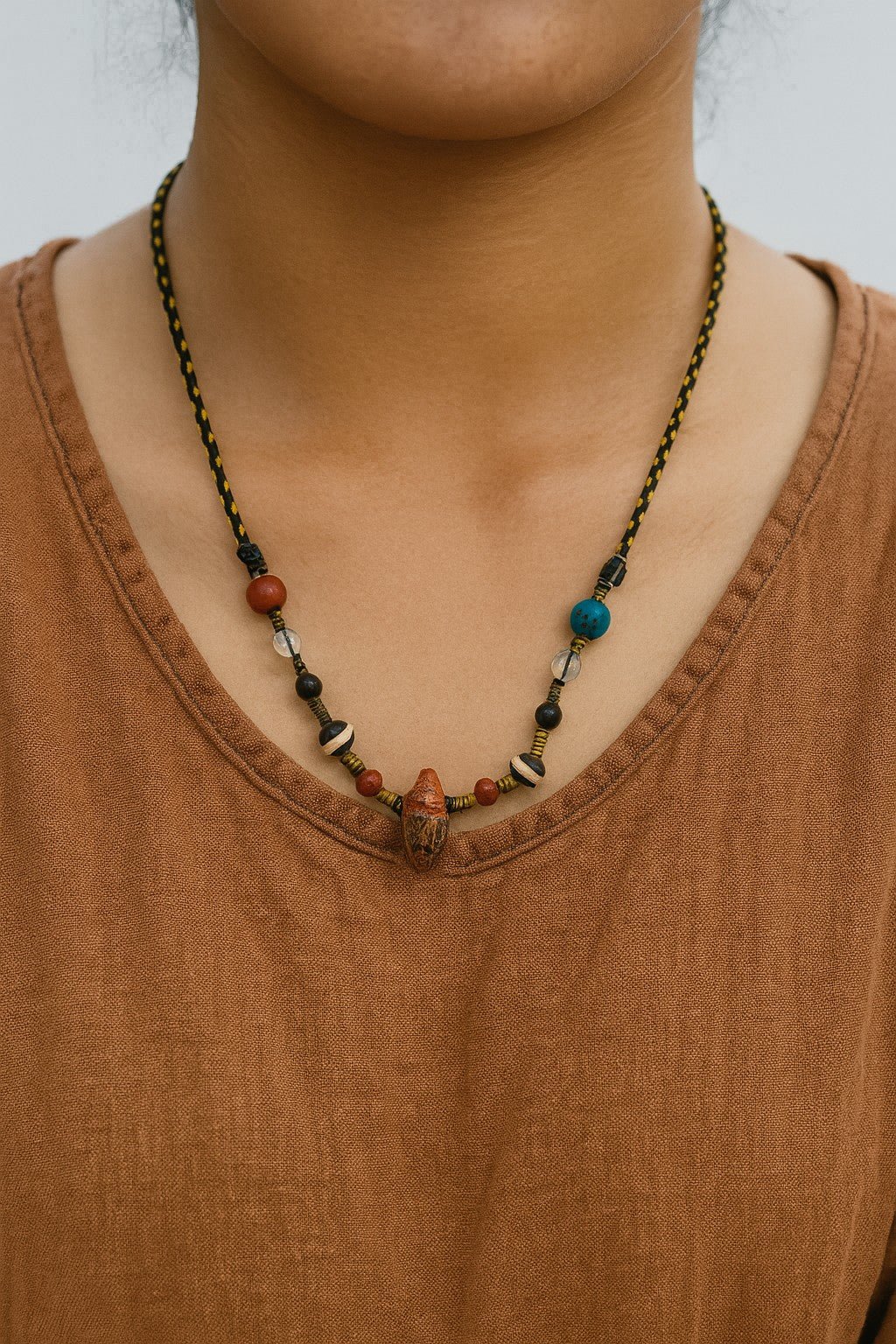 Tibetan Amulet Necklace with Nyangra Chacha Pendant - Tibet Jewels