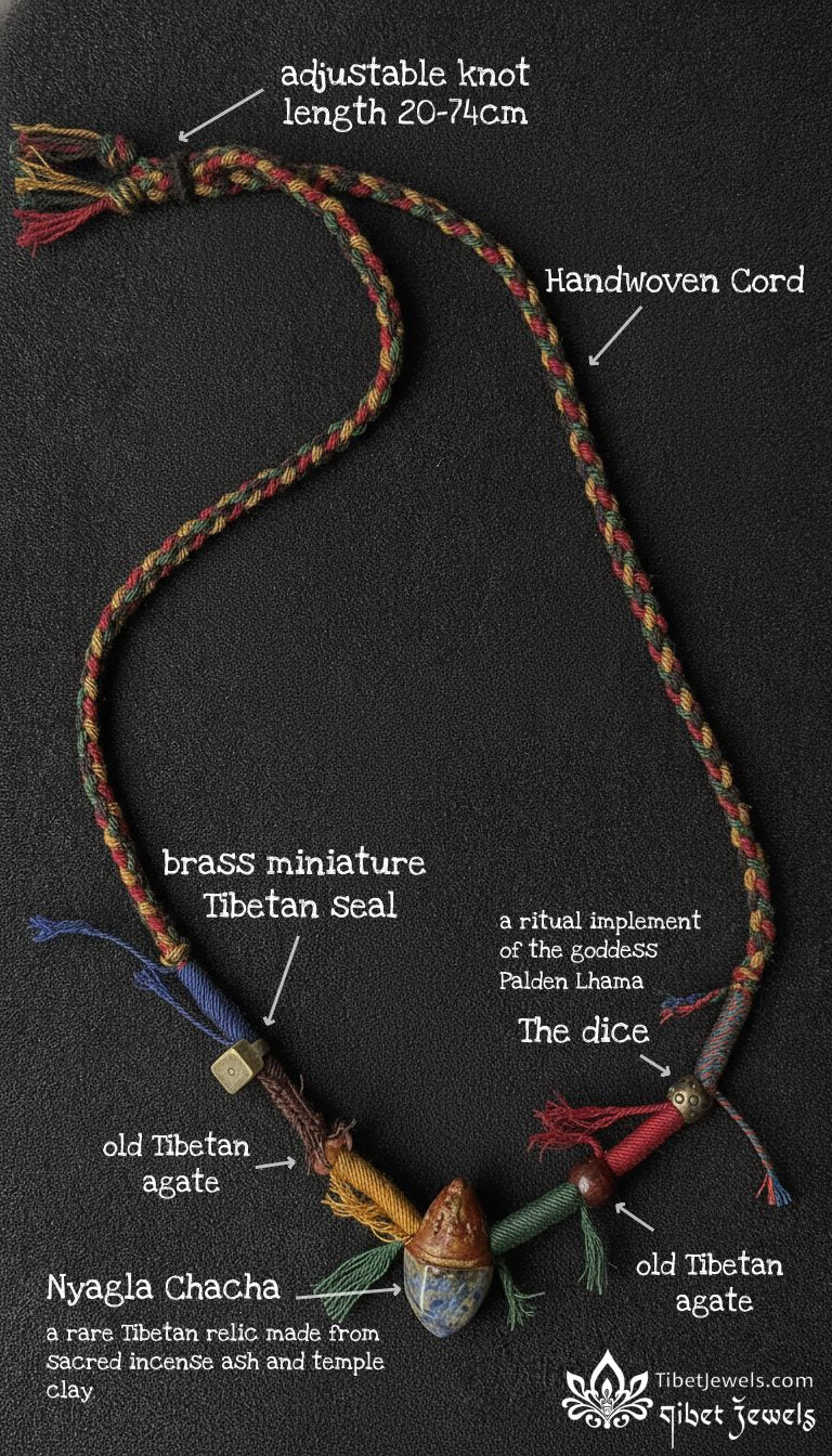 Sacred Tibetan “Nyagla Chacha” Amulet Necklace - Tibet Jewels