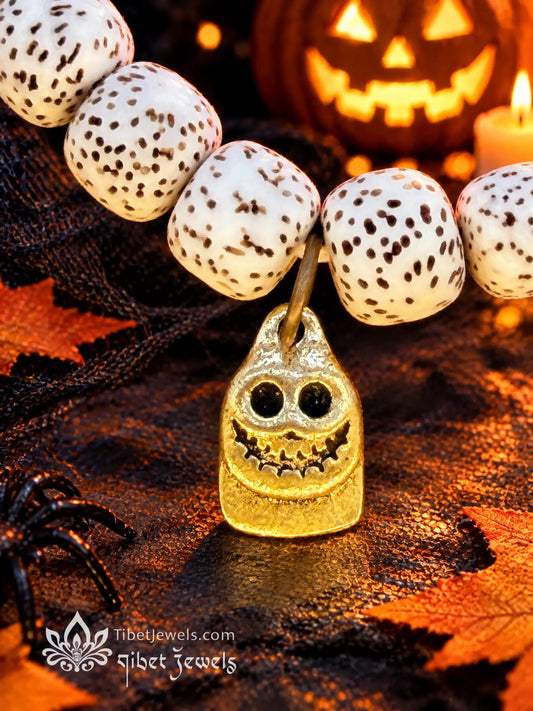 The "Moon & Marrow" Star & Moon Bodhi Bracelet | Skeleton Charm