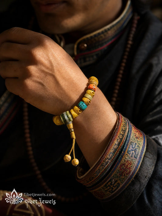 The "Fearless Dance" Chitipati Yak Bone Skull Wrist Mala