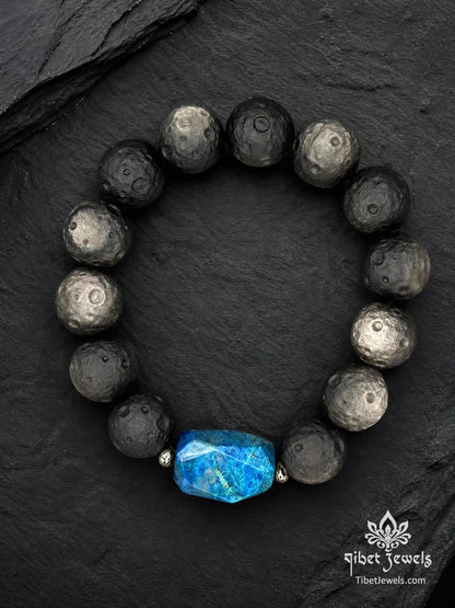 The "Moon & Earth" Obsidian Bracelet | Apatite Energy Balance