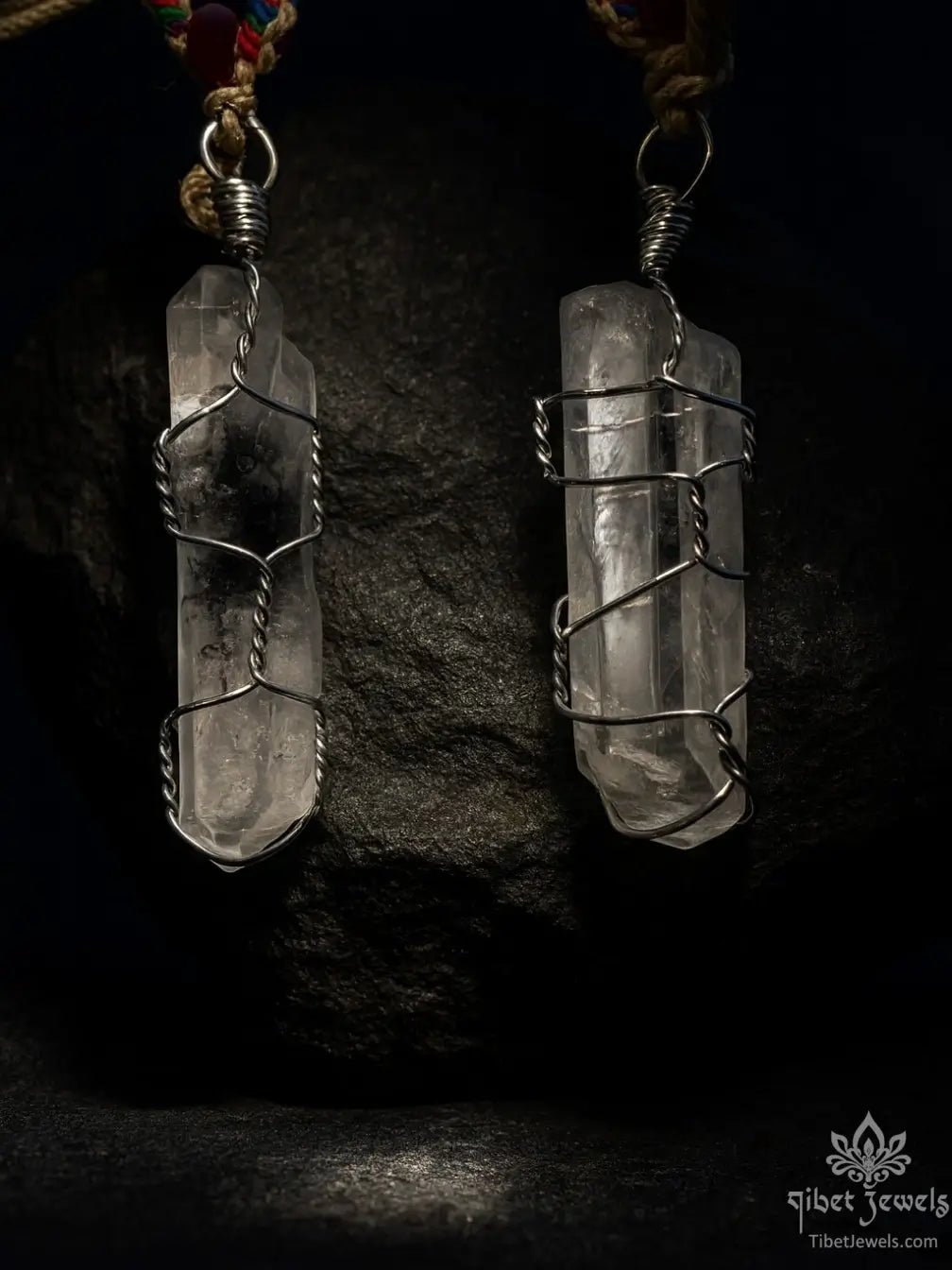 Clear Quartz Amulet Necklace - Tibet Jewels