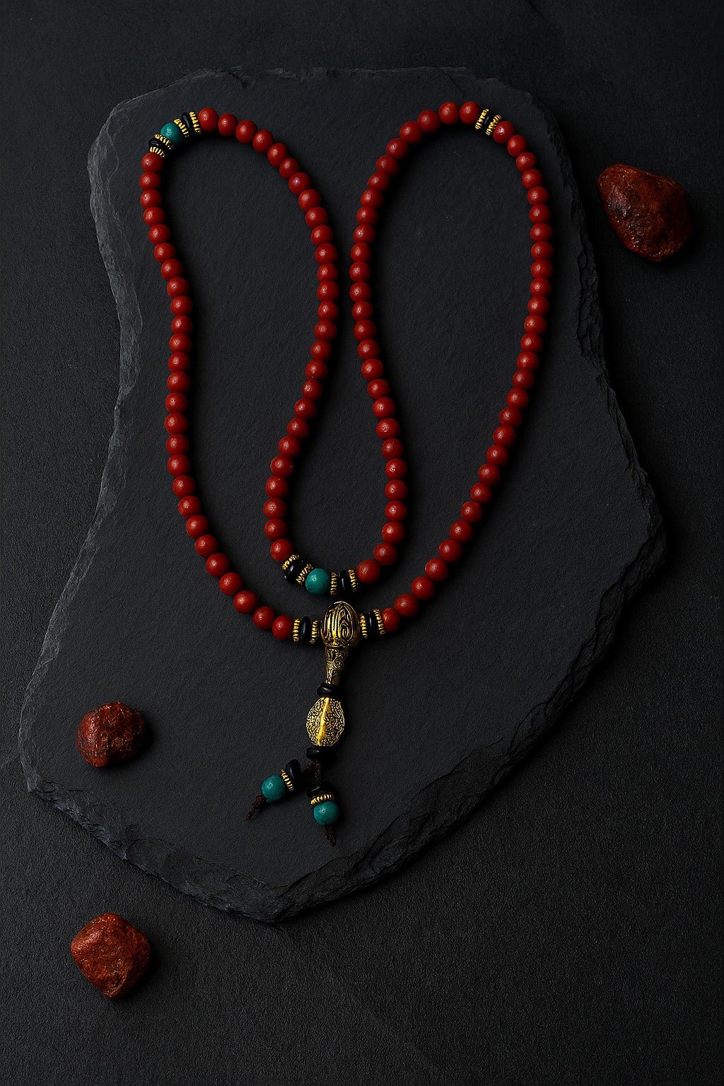 Tibetan Red Stone Beaded Necklace - Tibet Jewels