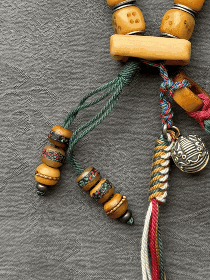 Sacred "Circle of Fate" Copper-Inlay Dice Mala