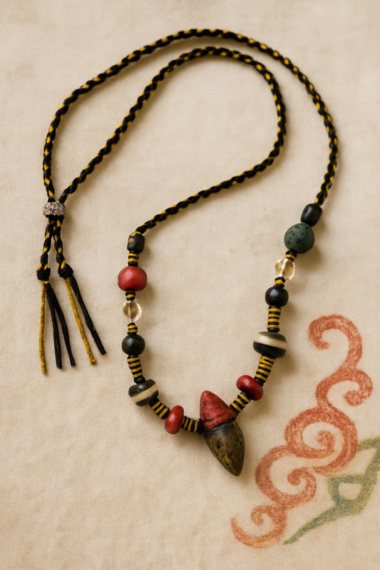 Tibetan Amulet Necklace with Nyangra Chacha Pendant
