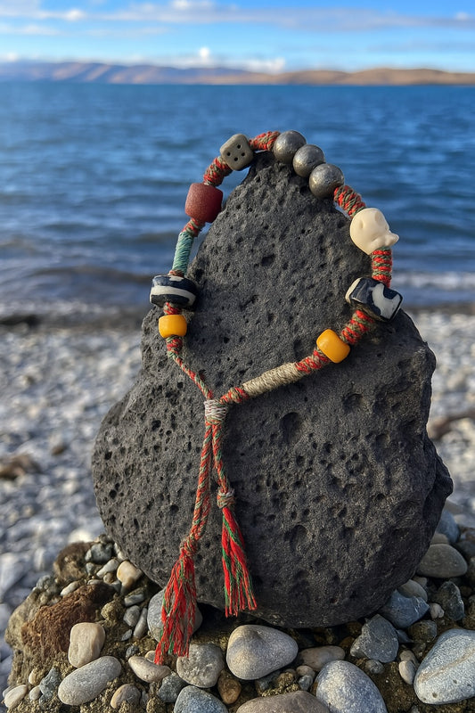 Tibetan Heritage Charm Bracelet – Handcrafted with Sacred Materials