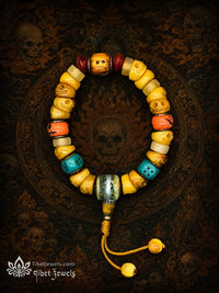 The "Fearless Dance" Chitipati Yak Bone Skull Wrist Mala