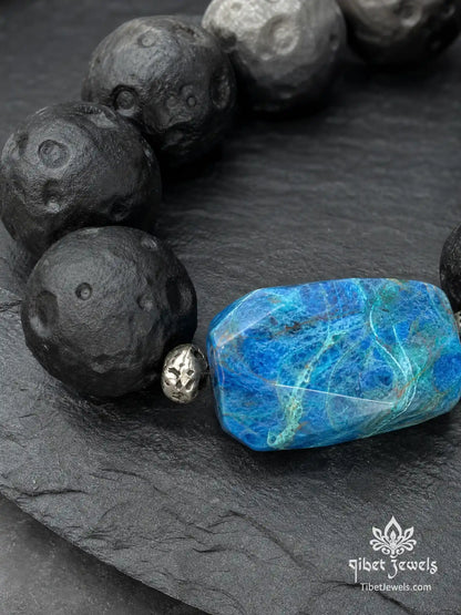 The "Moon & Earth" Obsidian Bracelet | Apatite Energy Balance