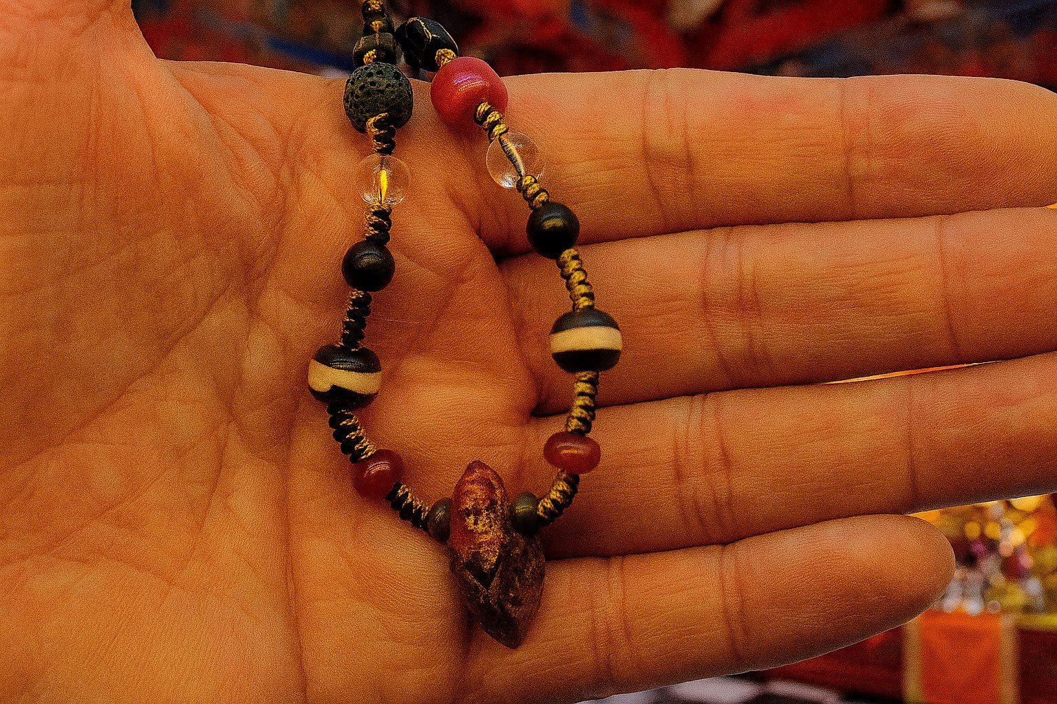 Tibetan Amulet Necklace with Nyangra Chacha Pendant - Tibet Jewels