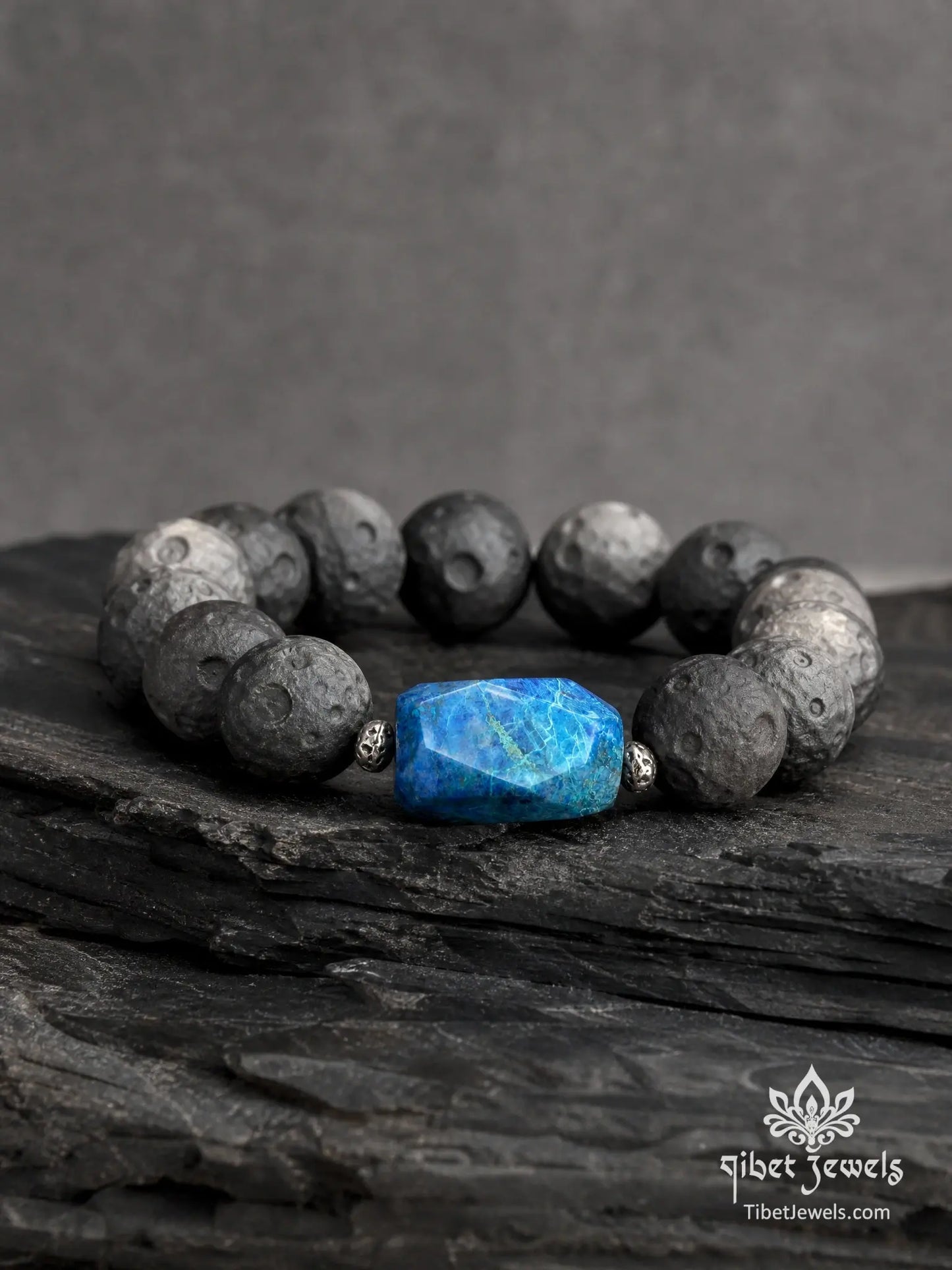 The "Moon & Earth" Obsidian Bracelet | Apatite Energy Balance