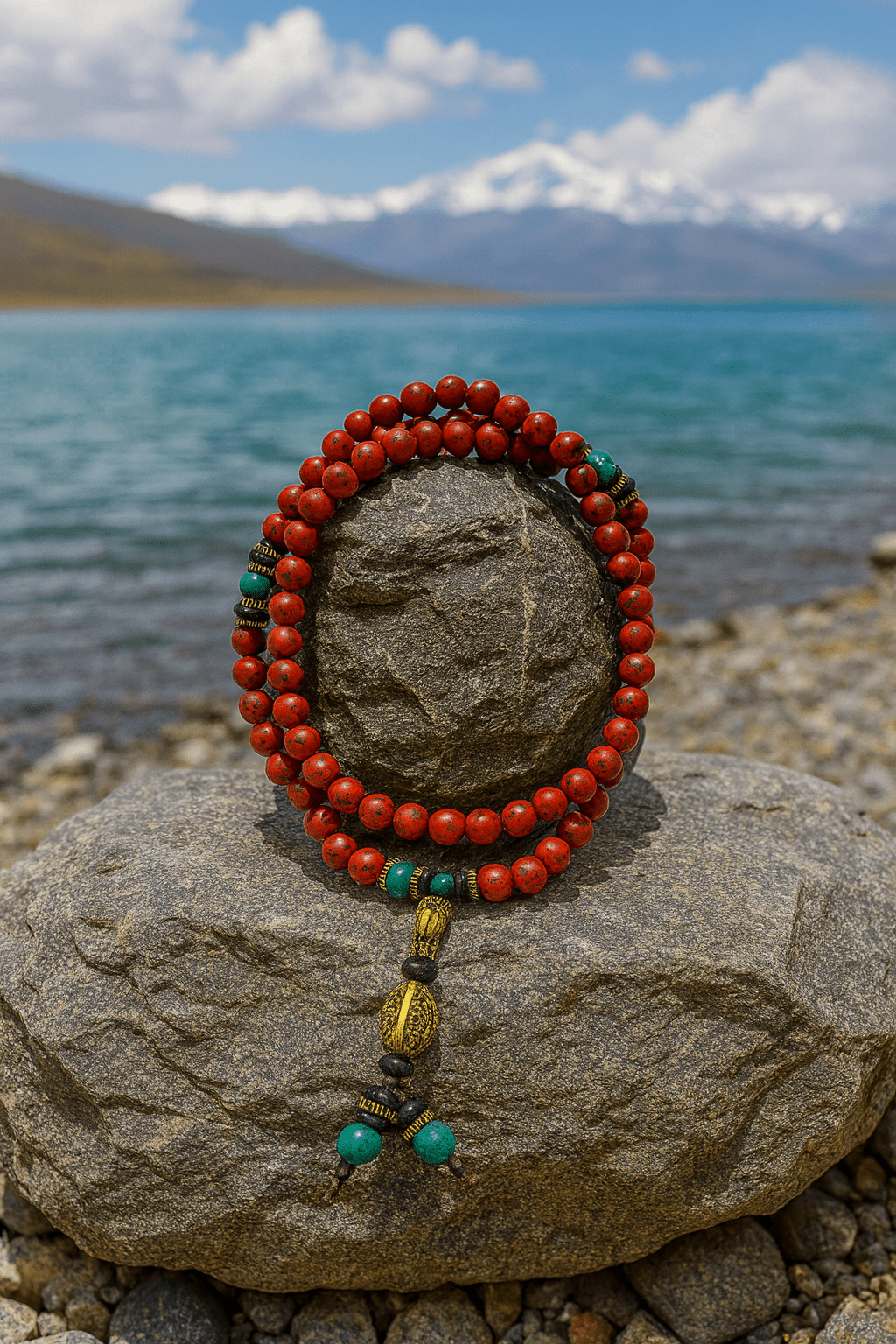 Tibetan Red Stone Beaded Necklace - Tibet Jewels