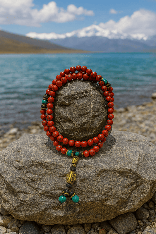 Tibetan Red Stone Beaded Necklace - Tibet Jewels