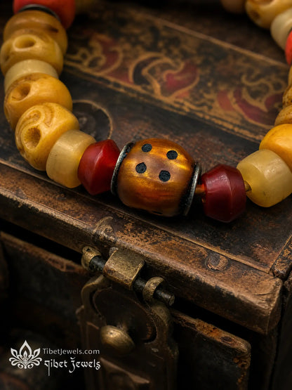 The "Fearless Dance" Chitipati Yak Bone Skull Wrist Mala