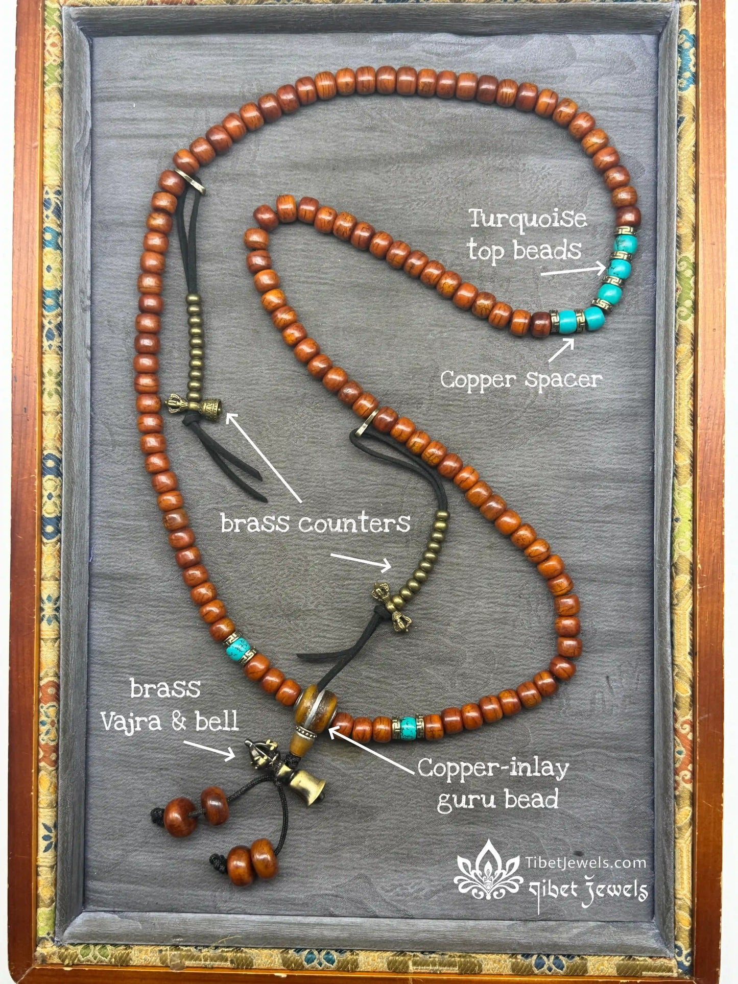 The "Kept Vow" 108 Hand-Carved Mala | Vajra Bell & Counters