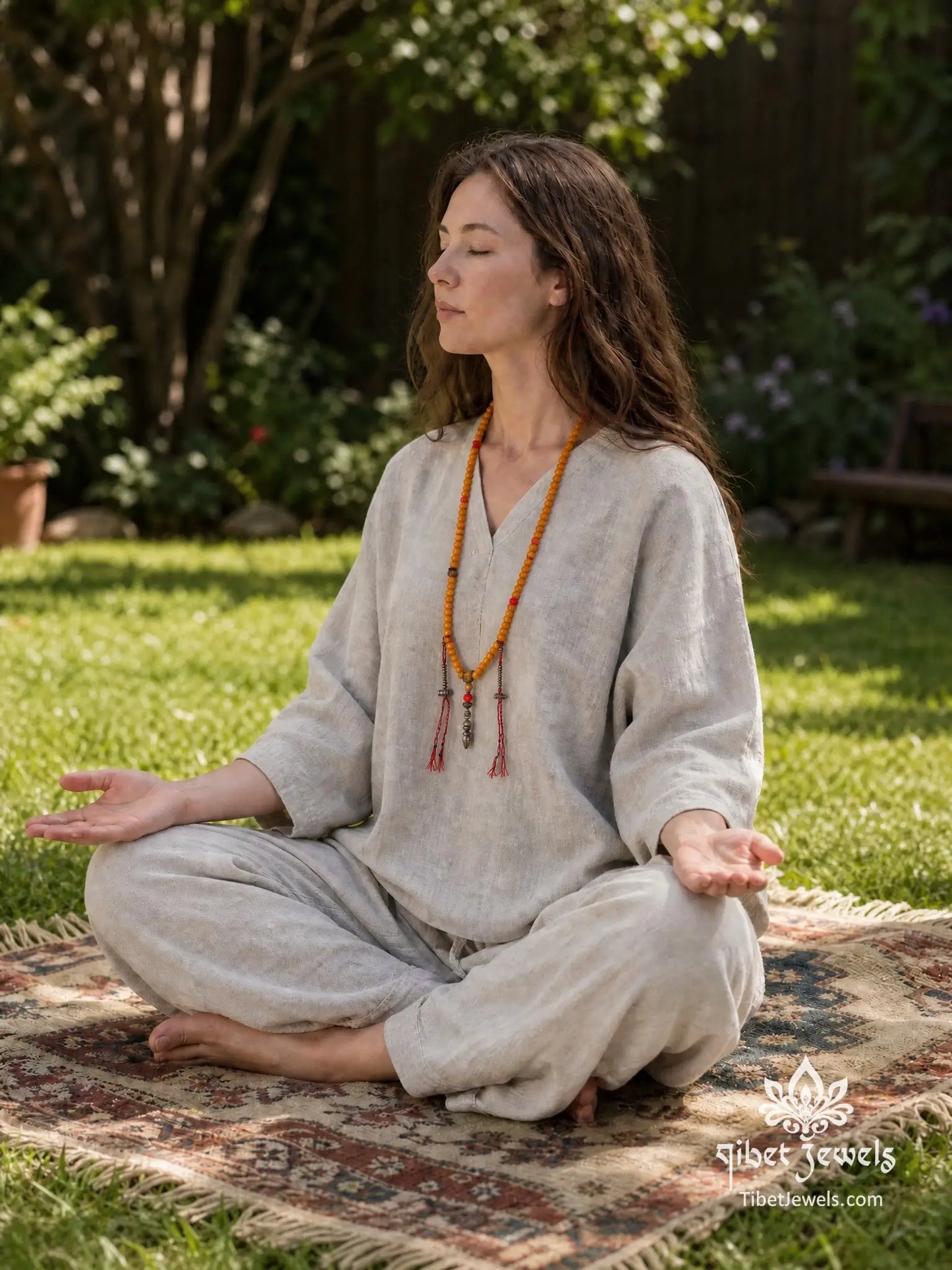 The "Unbroken Path" 108 Camel Bone Mala