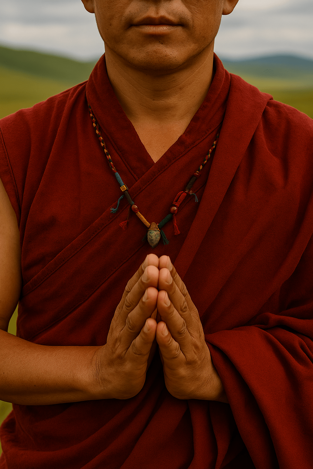 Rare Nyagla Chacha temple relic pendant, a sacred clay talisman from the Himalayas