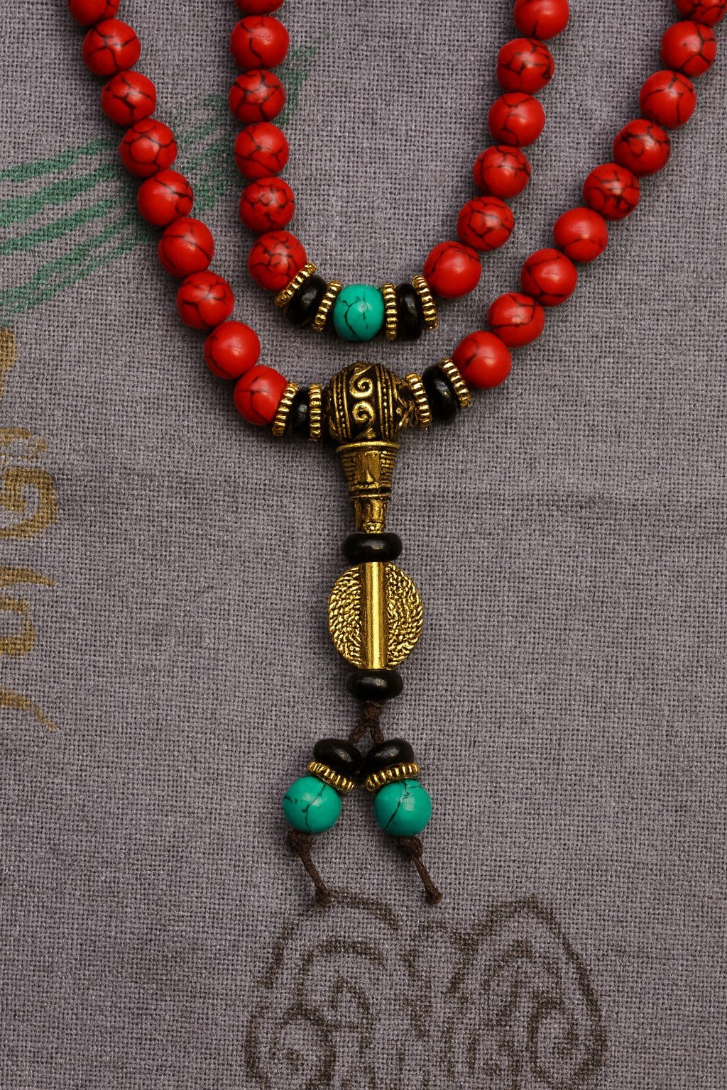 Tibetan Red Stone Beaded Necklace - Tibet Jewels