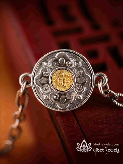 The "Golden Grace" Dzaki Lhamo Wealth Deity Bracelet | S925 Silver Amulet