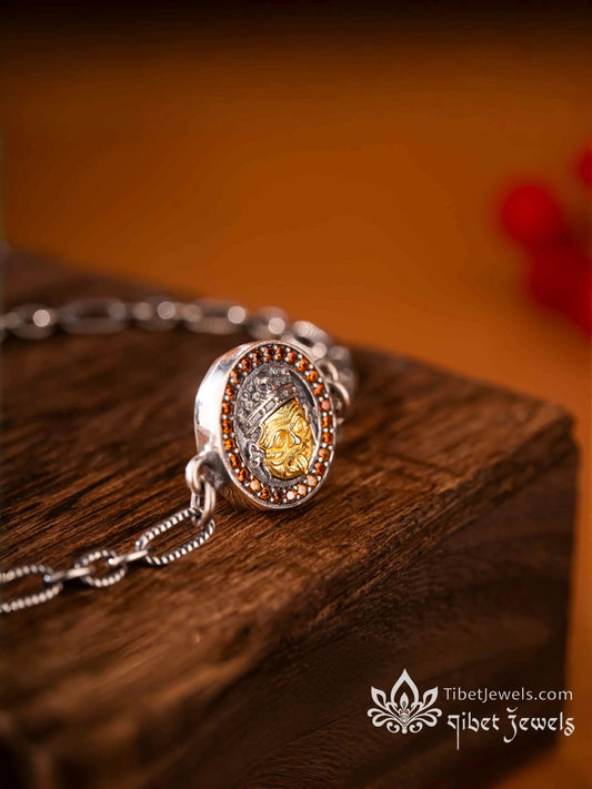 The "Golden Grace" Dzaki Lhamo Wealth Deity Bracelet | S925 Silver Amulet