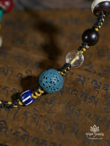 Sacred Nyagla Chacha & One - Eye Dzi Necklace - Tibet Jewels