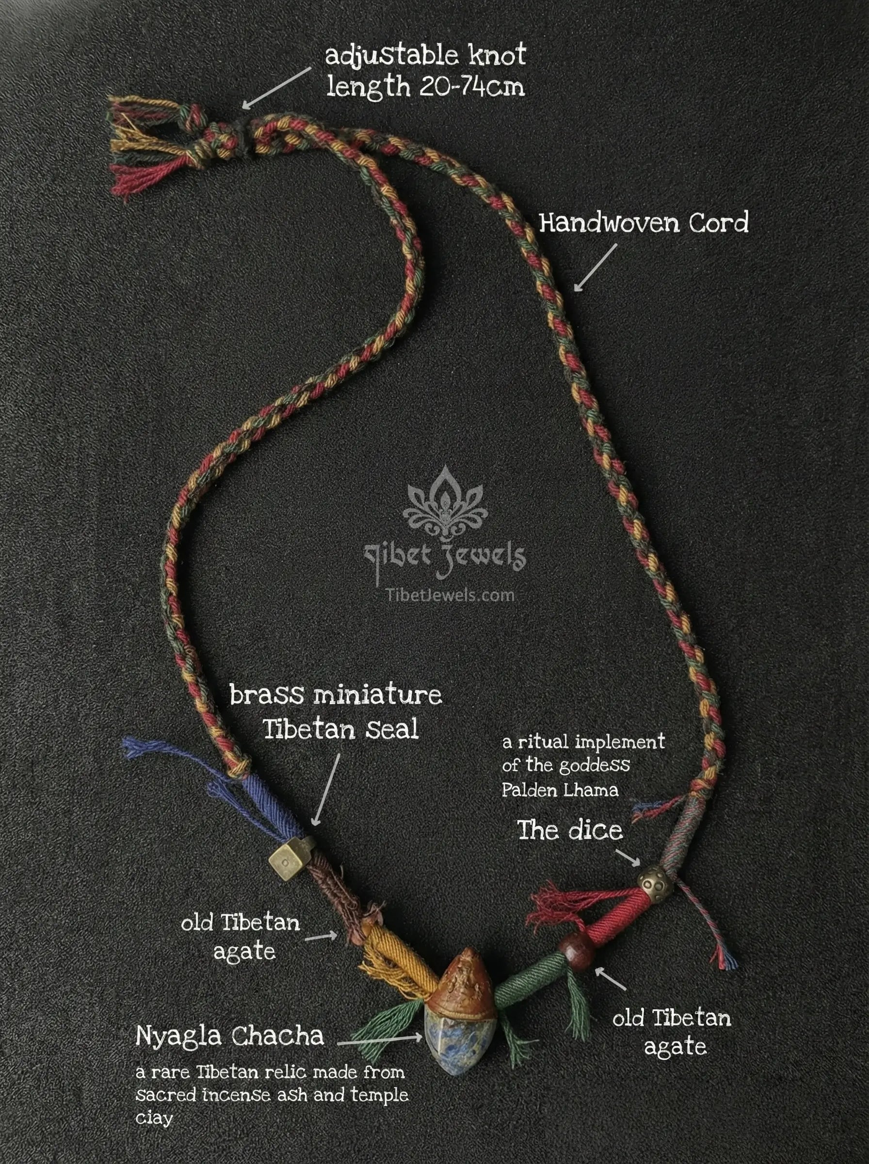 Sacred Tibetan “Nyagla Chacha” Amulet Necklace - Tibet Jewels