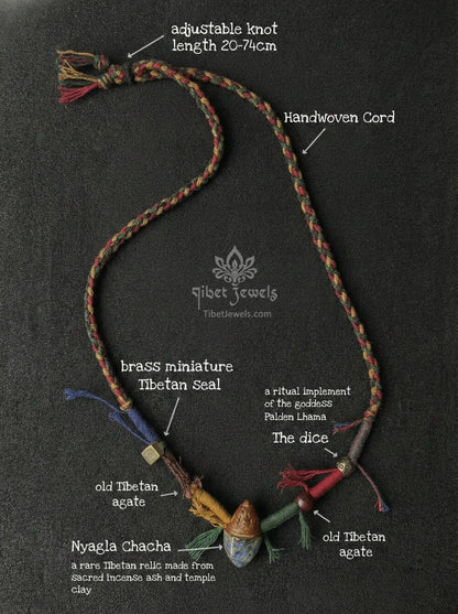 Sacred Tibetan “Nyagla Chacha” Amulet Necklace - Tibet Jewels