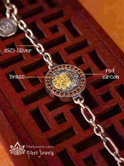 The "Golden Grace" Dzaki Lhamo Wealth Deity Bracelet | S925 Silver Amulet