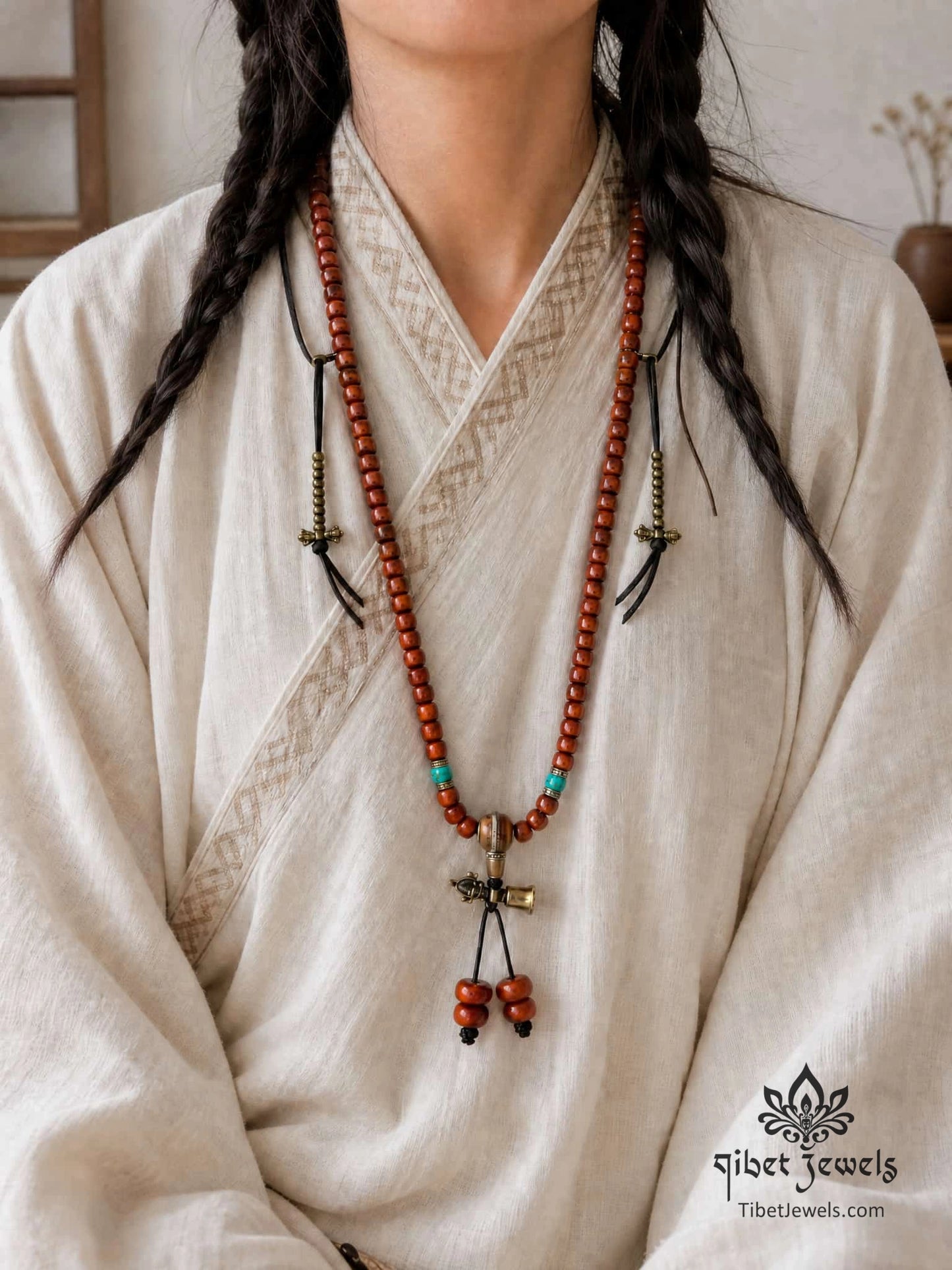 The "Kept Vow" 108 Hand-Carved Mala | Vajra Bell & Counters