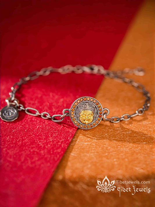 The "Golden Grace" Dzaki Lhamo Wealth Deity Bracelet | S925 Silver Amulet