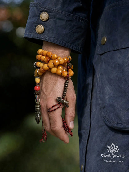 The "Unbroken Path" 108 Camel Bone Mala