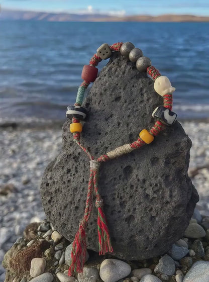 Tibetan Heritage Charm Bracelet – Handcrafted with Sacred Materials